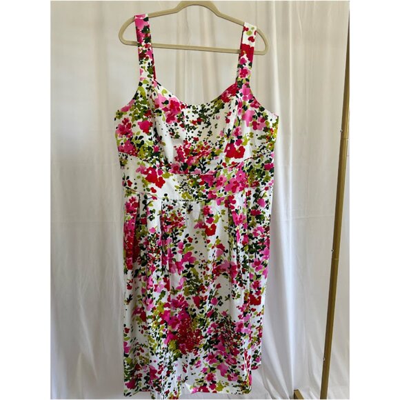 Jessica Howard Pink/Green Floral Dress with Pink Cardigan 22W - Picture 3 of 13